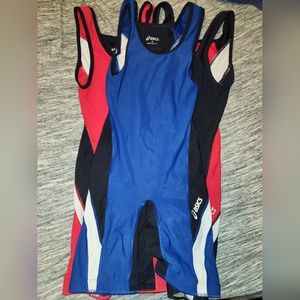 3 asics wrestling singlets, small